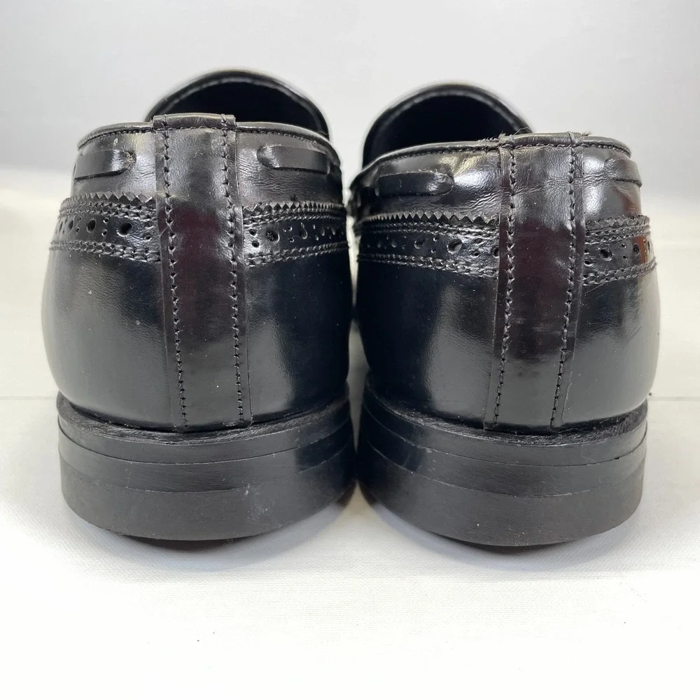 Stuart McGuire Wingtip Tasseled Loafers Mens Size 10 Black Leather Dress Shoes